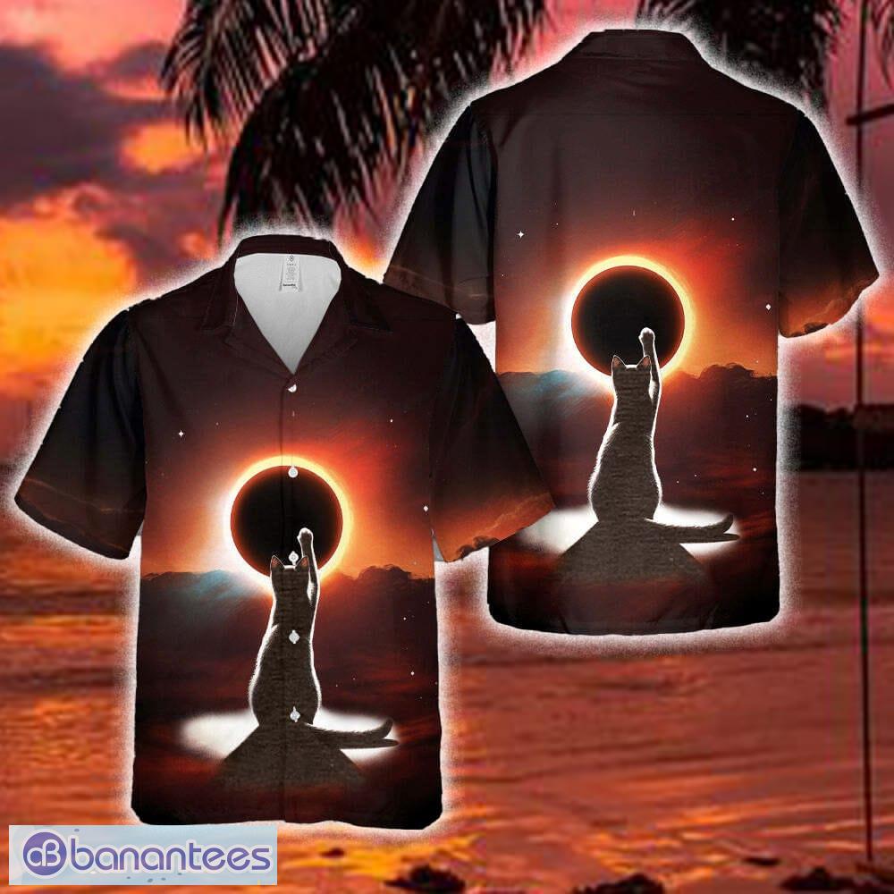 Cat Solar Eclipse April 8 2024 Hawaiian Shirt - Cat Solar Eclipse April 8 2024 Hawaiian Shirt