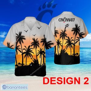 Cincinnati Bearcats Hawaiian Shirt Pattern Coconut Tree AOP For Beach - Design 2 NCAA Cincinnati Bearcats Hawaiian Shirt Tree Pattern