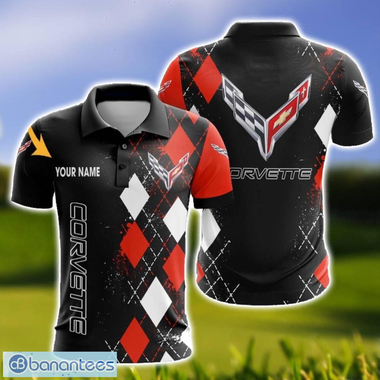 chevrolet corvette caro and logo 3d polo shirt for men limited custom name image Chevrolet Corvette Caro And Logo 3D Polo Shirt For Men Limited Custom Name Product Photo 1