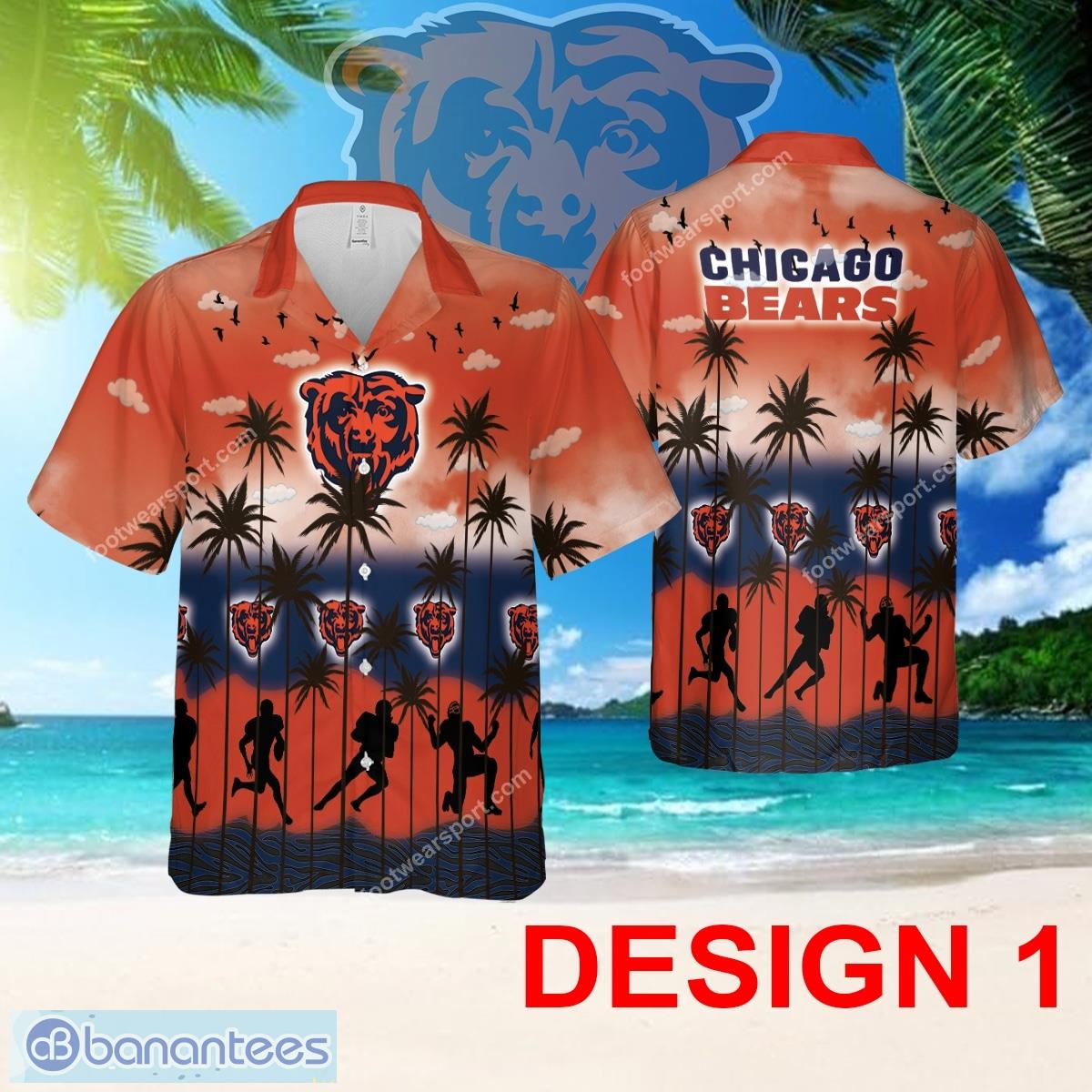 Chicago Bears Hawaiian Shirt Pattern Coconut Tree All Over Print Special Gifts - Design 1 NFL Chicago Bears Hawaiian Shirt Tree Pattern