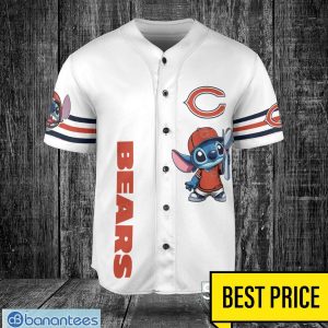Chicago Bears Lilo and Stitch Champions White Baseball Jersey Shirt For Fans Unique Gift Custom Name Number Product Photo 2