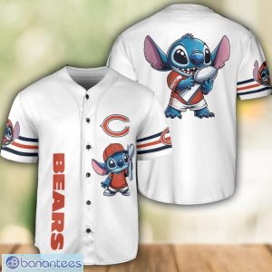 Chicago Bears Lilo and Stitch White Baseball Jersey Shirt For Stitch Lover Product Photo 1