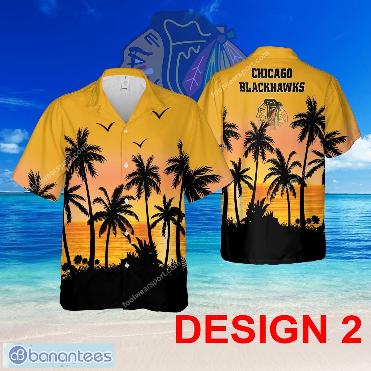 chicago blackhawks hawaiian shirt pattern coconut tree for men and women 1 image Chicago Blackhawks Hawaiian Shirt Pattern Coconut Tree For Men And Women - Design 2 NHL Chicago Blackhawks Hawaiian Shirt Tree Pattern