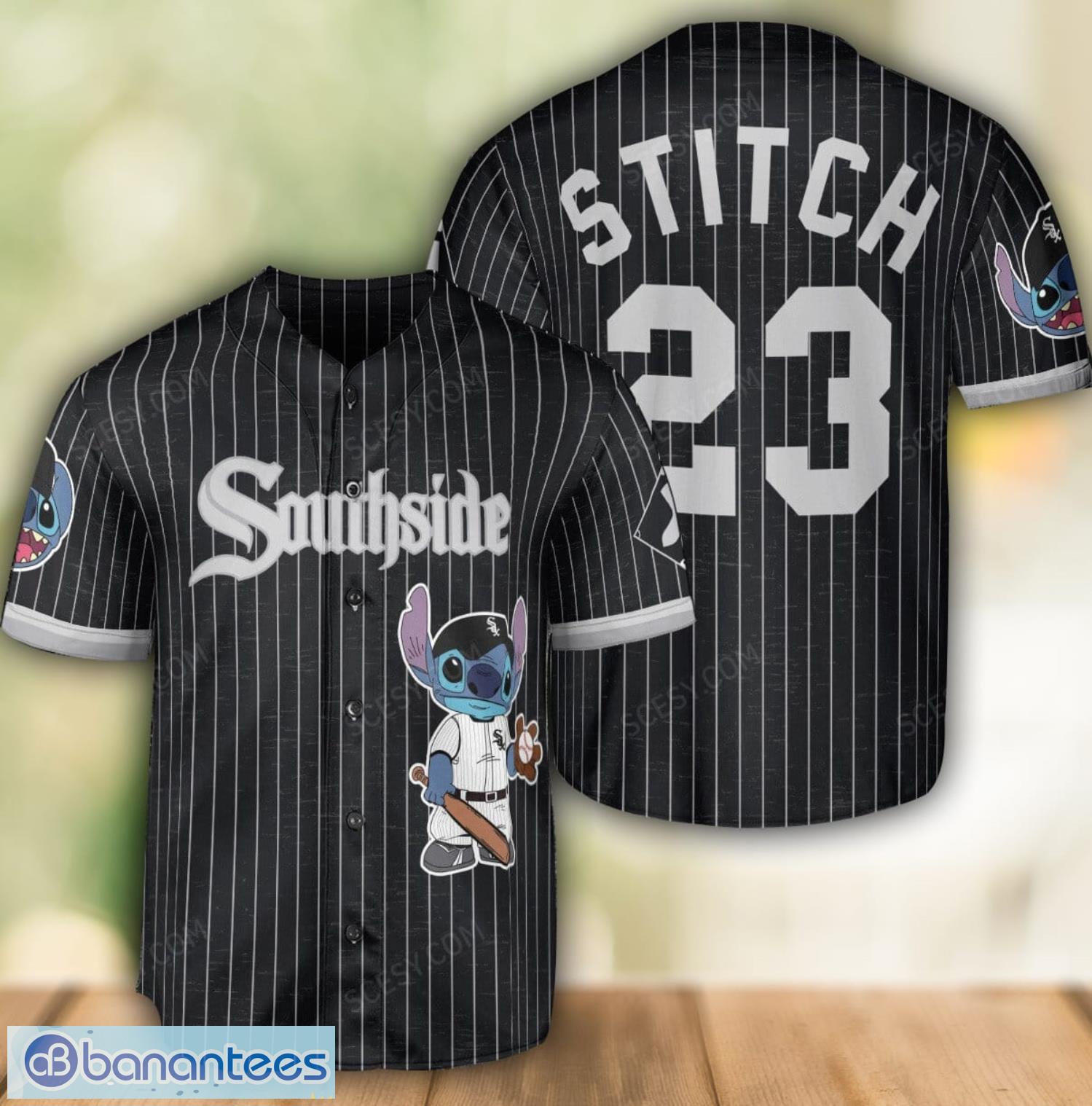 chicago white sox lilo and stitch baseball jersey black city connect custom name number image Chicago White Sox Lilo and Stitch Baseball Jersey Black City Connect Custom Name Number Product Photo 1