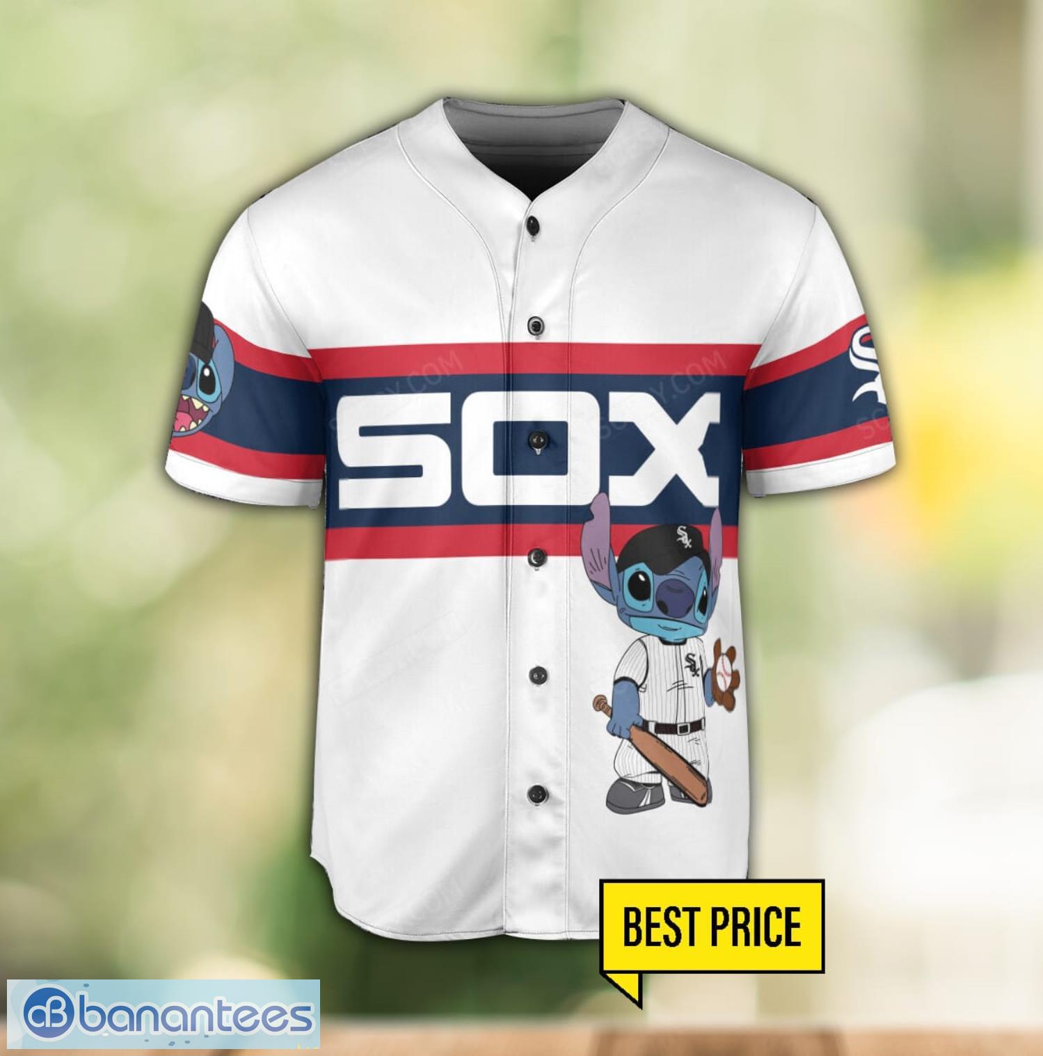 chicago white sox lilo and stitch white baseball jersey shirt for stitch lover sport gift custom name number 1 image Chicago White Sox Lilo and Stitch White Baseball Jersey Shirt For Stitch Lover Sport Gift Custom Name Number Product Photo 2