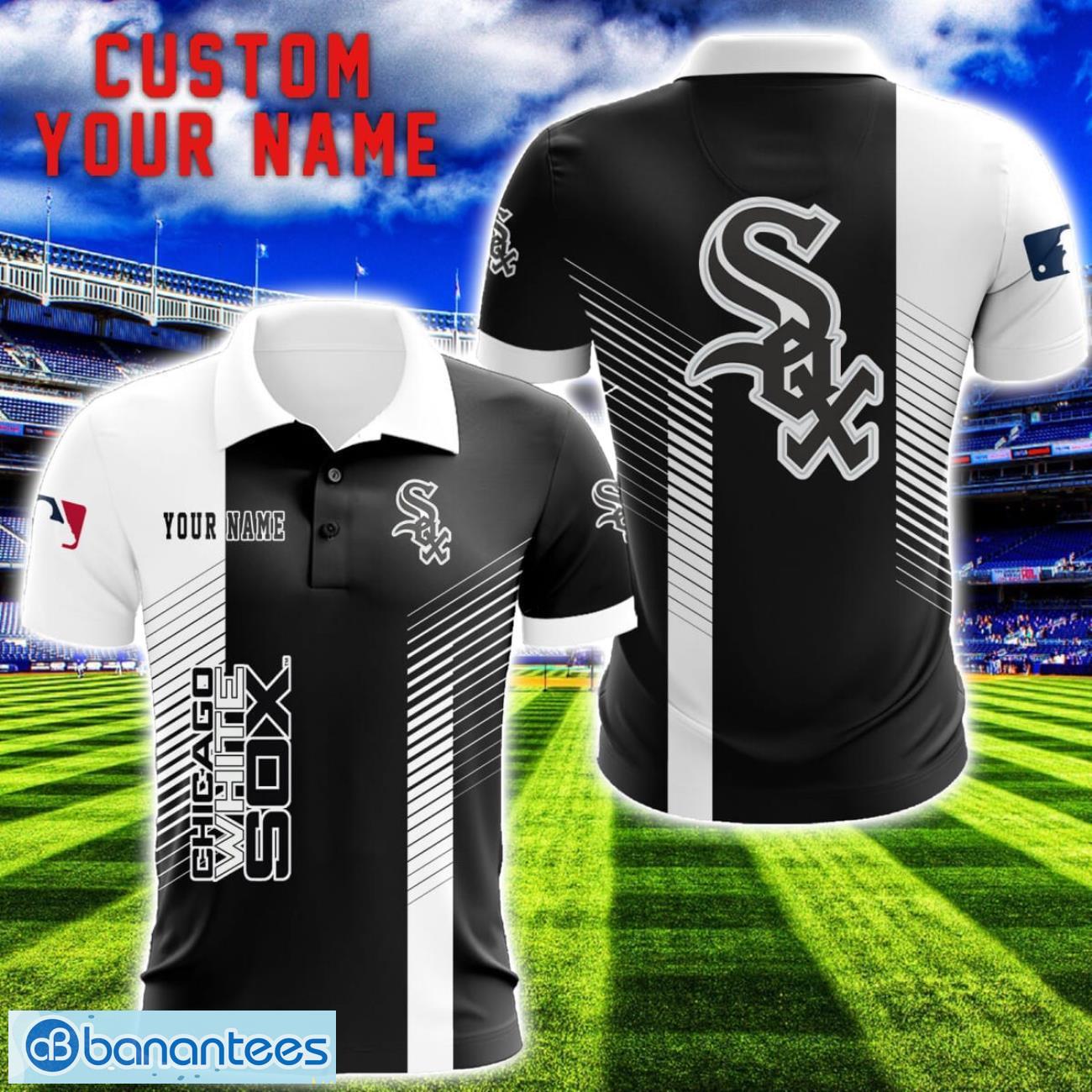 chicago white sox team striped style 3d printed polo shirt for fans custom name image Chicago White Sox Team Striped Style 3D Printed Polo SHirt For Fans Custom Name Product Photo 1