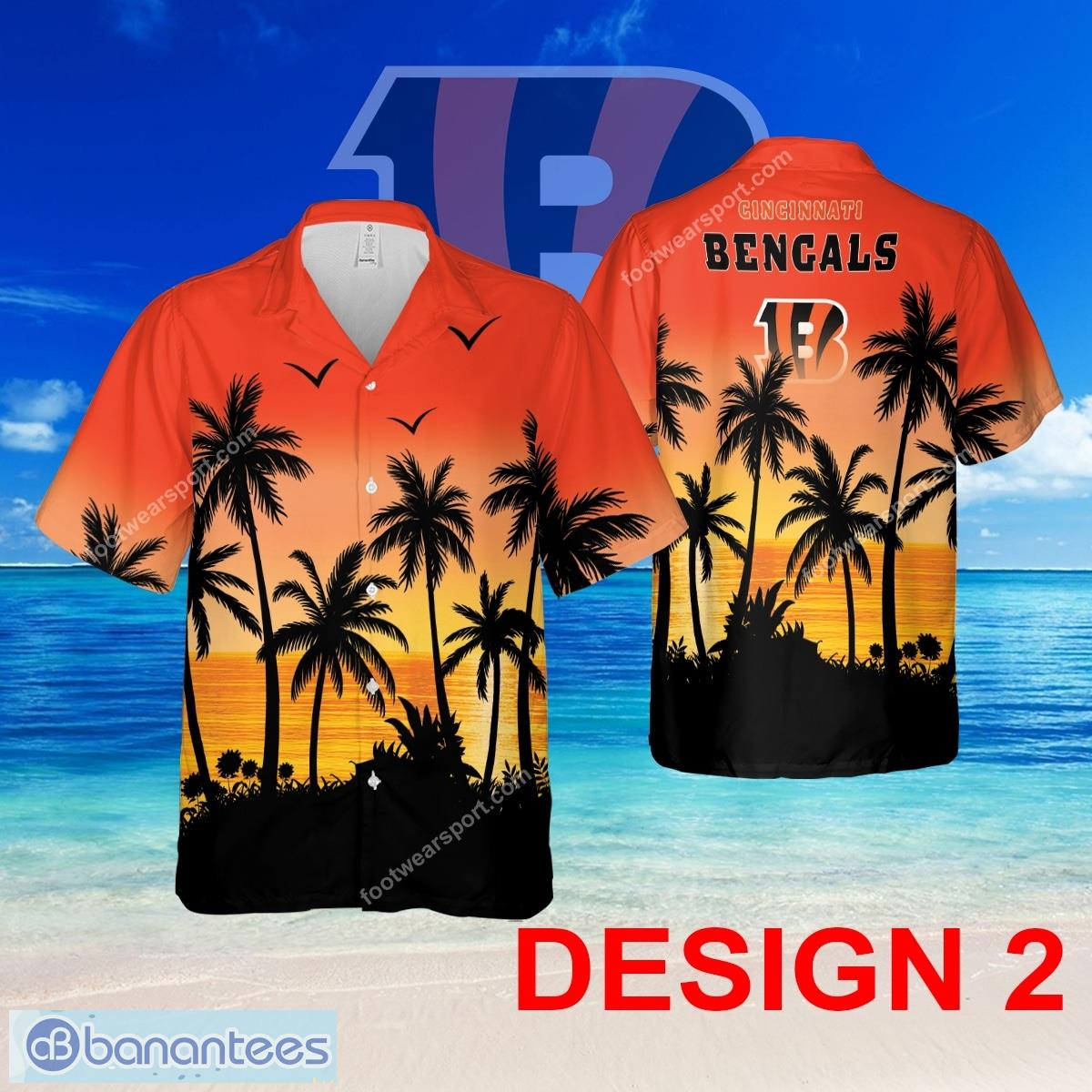 cincinnati bengals aop hawaiian shirt pattern coconut tree gift summer 1 image Cincinnati Bengals AOP Hawaiian Shirt Pattern Coconut Tree Gift Summer - Design 2 NFL Cincinnati Bengals Hawaiian Shirt Tree Pattern