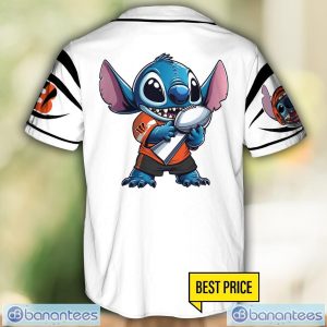 Cincinnati Bengals Lilo and Stitch White Baseball Jersey Shirt For Stitch Lover Product Photo 3