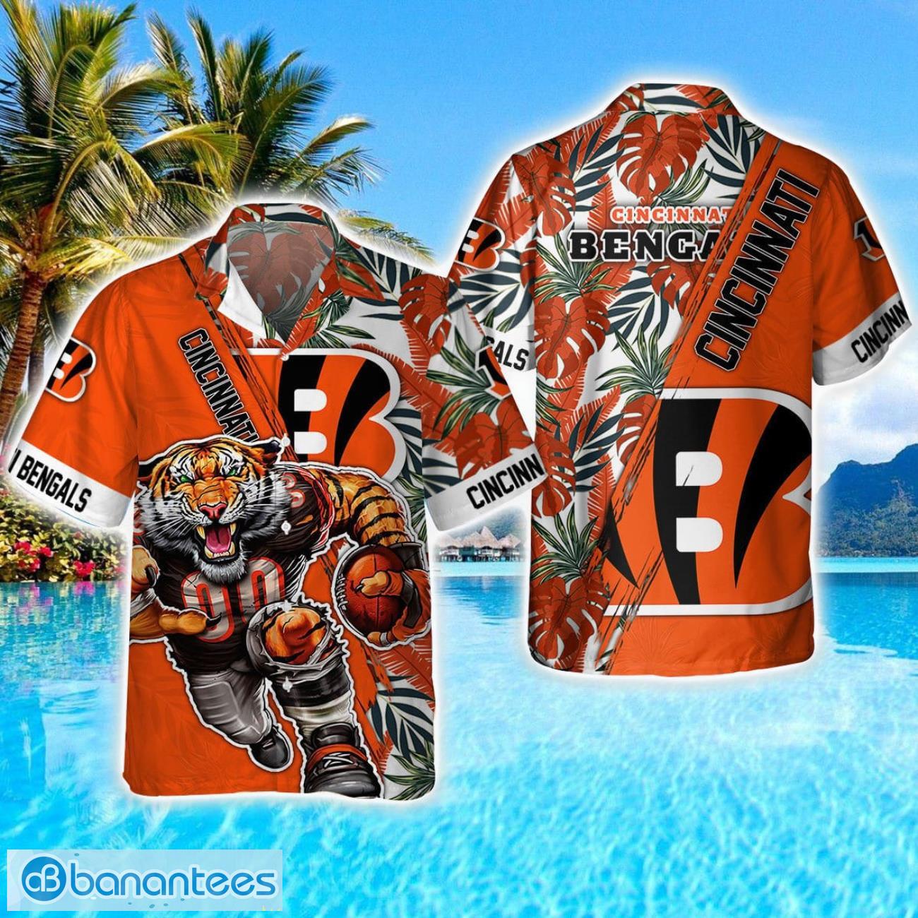 cincinnati bengals mascot team 3d hawaiian shirt sport fans summer gift image Cincinnati Bengals Mascot Team 3D Hawaiian Shirt Sport Fans Summer Gift Product Photo 1