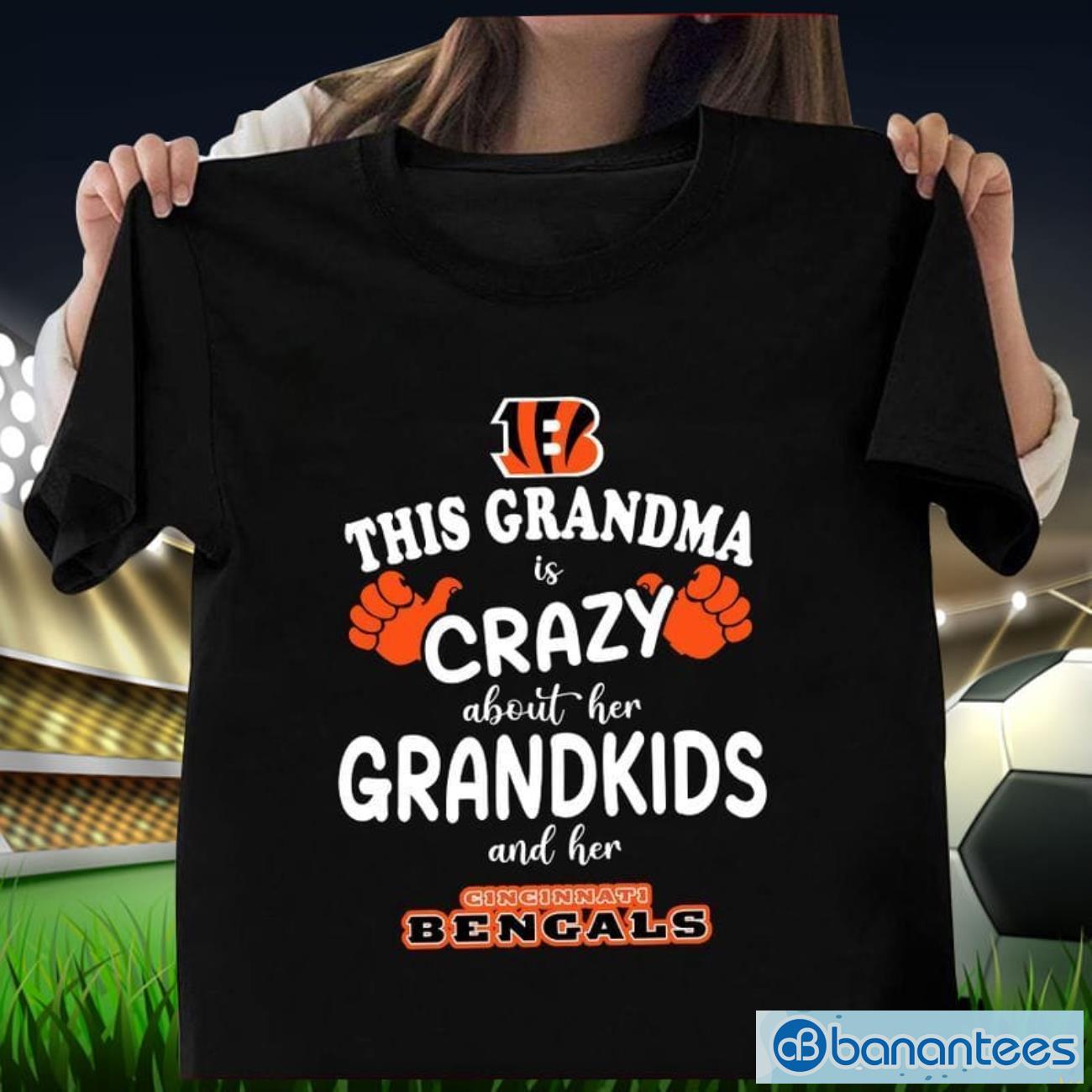 cincinnati bengals this grandma is crazy mothers day t shirt image Cincinnati Bengals This Grandma Is Crazy Mother's Day T Shirt Product Photo