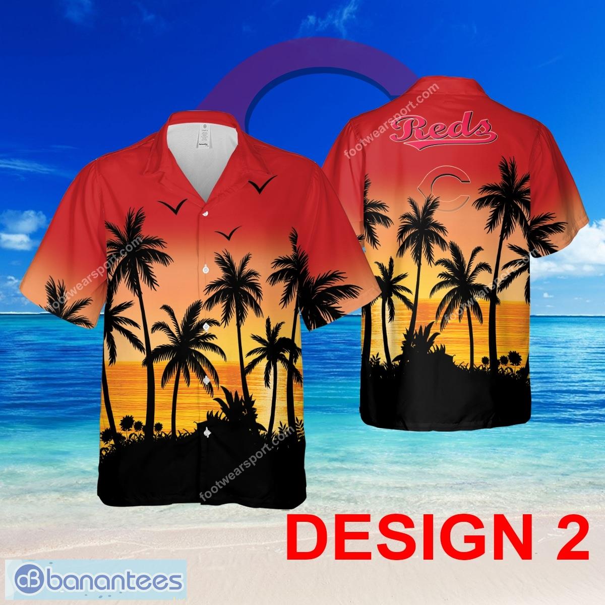 cincinnati reds 3d hawaiian shirt pattern coconut tree special gifts 1 image Cincinnati Reds 3D Hawaiian Shirt Pattern Coconut Tree Special Gifts - Design 2 MLB Cincinnati Reds Hawaiian Shirt Tree Pattern