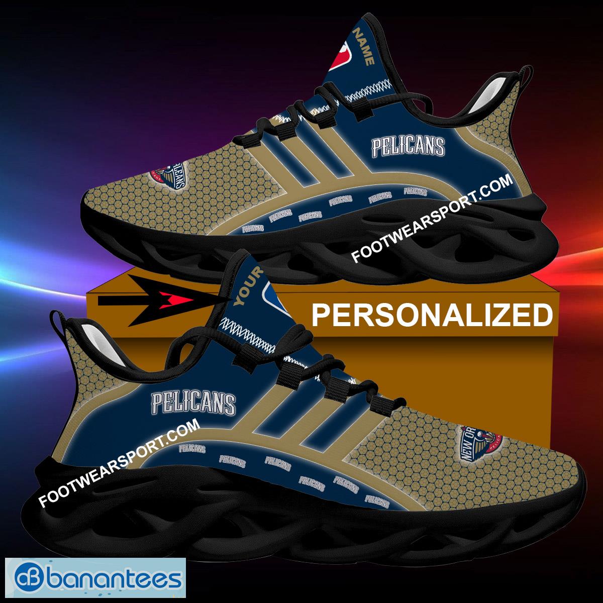 Custom Name NBA New Orleans Pelicans Chunky Sneaker Represent For Men Women Fans Max Soul Shoes - NBA New Orleans Pelicans Clunky Shoes New 2024 Personalized_1