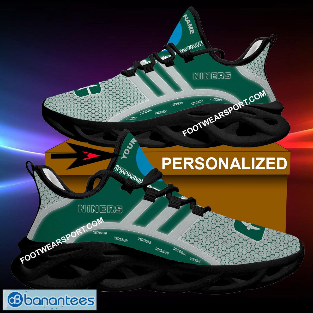 Custom Name NCAA Charlotte 49ers Running Sneaker Showcase For Men Women Fans Max Soul Shoes - NCAA Charlotte 49ers Clunky Shoes New 2024 Personalized_1