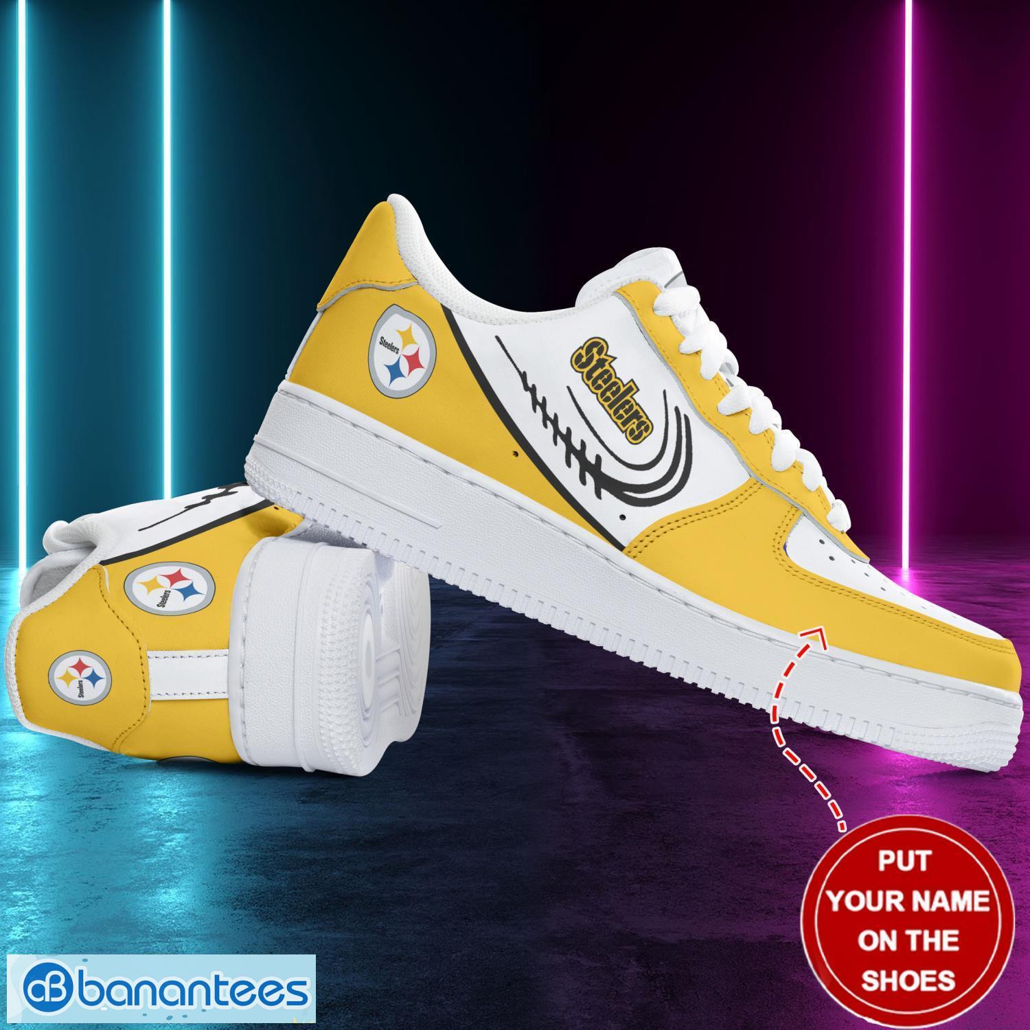 custom name pittsburgh steelers air force shoes af1 shoes new trending sneakers shoes sport lover gift image Custom Name Pittsburgh Steelers Air Force Shoes AF1 Shoes New Trending Sneakers Shoes Sport Lover Gift Product Photo 1
