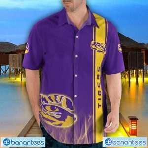 LSU Tigers Flame Designs 3D Hawaiian Shirt Special Gift For Fans Product Photo 3