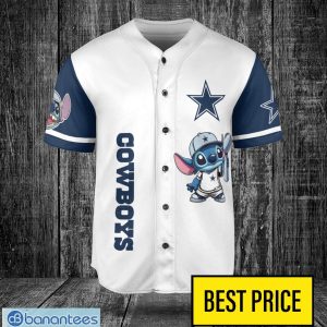 Dallas Cowboys Lilo and Stitch Champions White Baseball Jersey Shirt For Fans Unique Gift Custom Name Number Product Photo 2