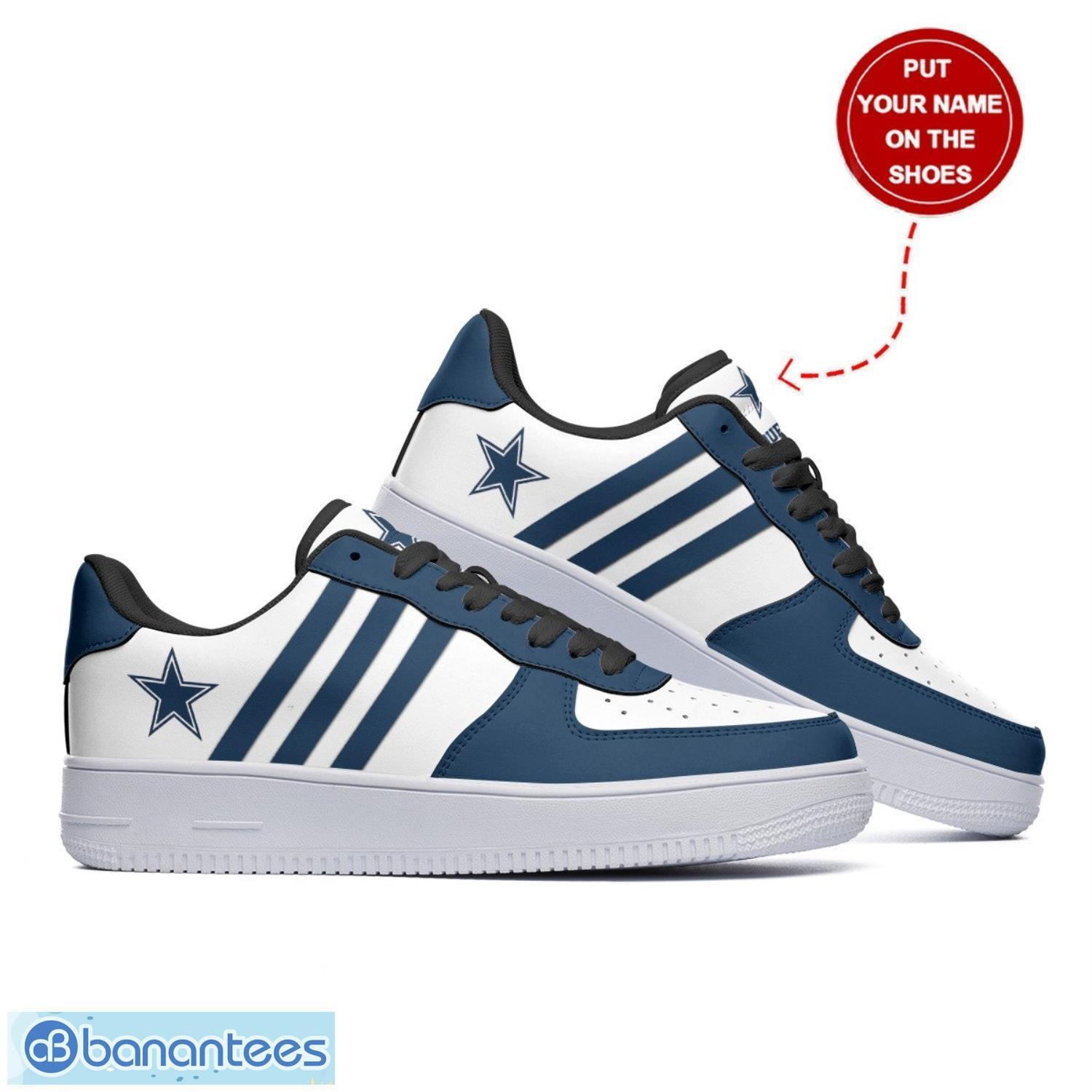 dallas cowboys personalized name air force shoes af1 shoes big fans sport gift image Dallas Cowboys Personalized Name Air Force Shoes AF1 Shoes Big Fans Sport Gift Product Photo 1