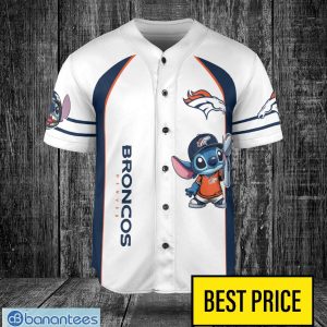 Denver Broncos Lilo and Stitch Champions White Baseball Jersey Shirt For Fans Unique Gift Custom Name Number Product Photo 2