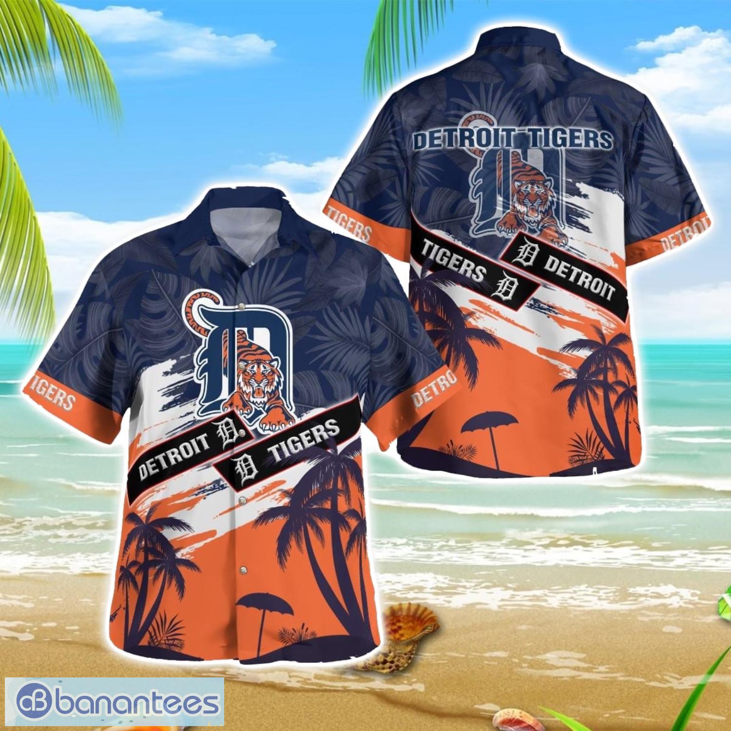 detroit tigers team tropical vintage hawaii shirt image Detroit Tigers Team Tropical Vintage Hawaii Shirt Product Photo 1