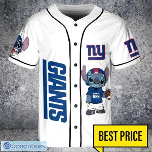 New York Giants Lilo and Stitch White Baseball Jersey Shirt For Stitch Lover Product Photo 1