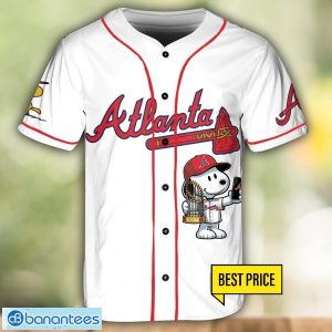 Atlanta Braves 3D Baseball Jersey Shirt Peanut Snoopy Lover Baseball Jersey Shirt Custom Name And Number Product Photo 2