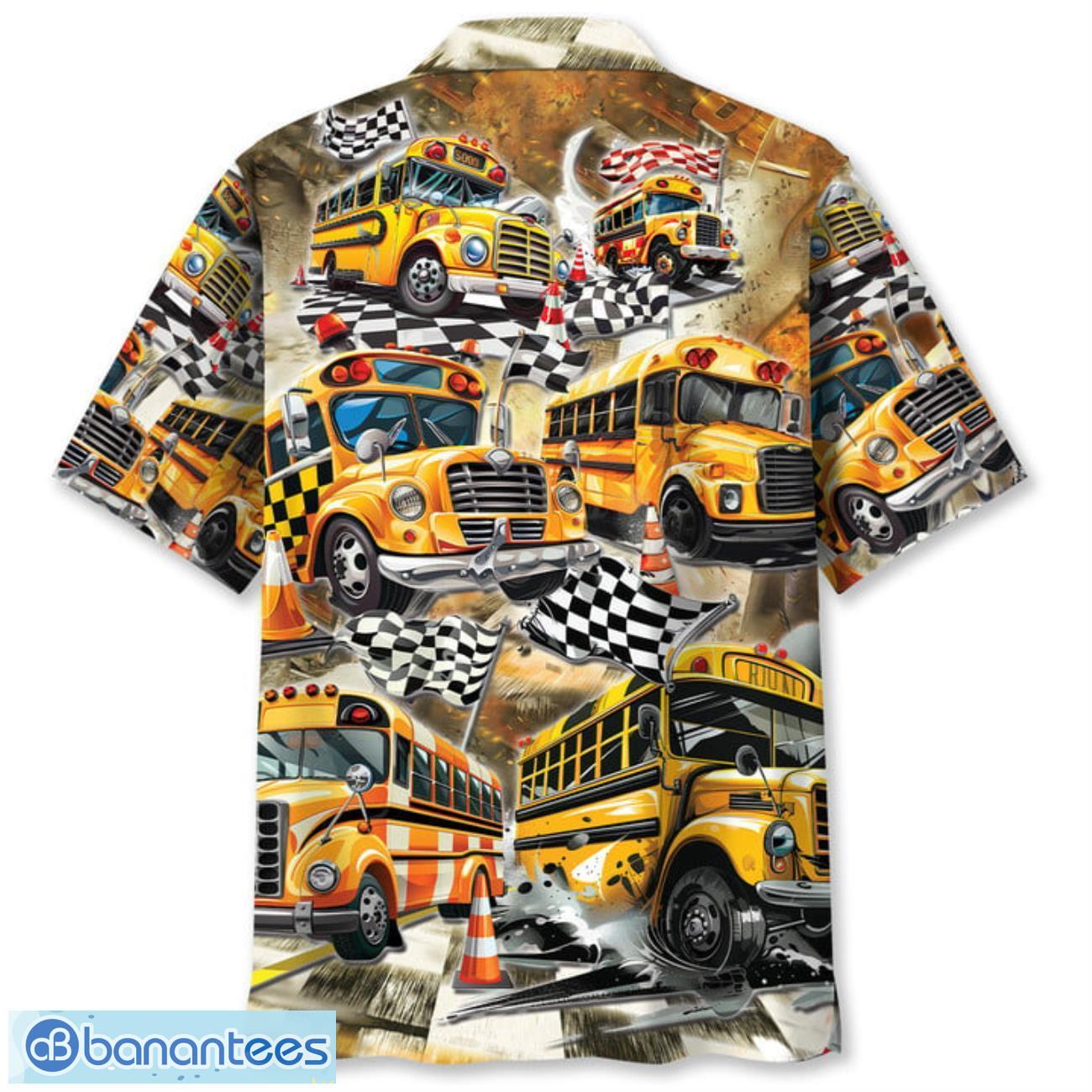 funny school bus drag racing aloha 3d hawaiian shirt summer gift for men and women image Funny School Bus Drag Racing Aloha 3D Hawaiian Shirt Summer Gift For Men and Women Product Photo 1