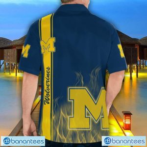 Michigan Wolverines Flame Designs 3D Hawaiian Shirt Special Gift For Fans Product Photo 2