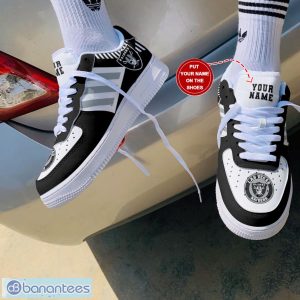 Las Vegas Raiders Black White Personalized 3D Air Force Shoes AF1 Shoes Custom Name Product Photo 2