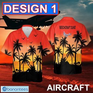 Beechcraft Duke Aircraft 3D Hawaiian Shirt Red Color For Men And Women - Beechcraft Duke Aircraft Hawaiian Shirt Multi Design 1