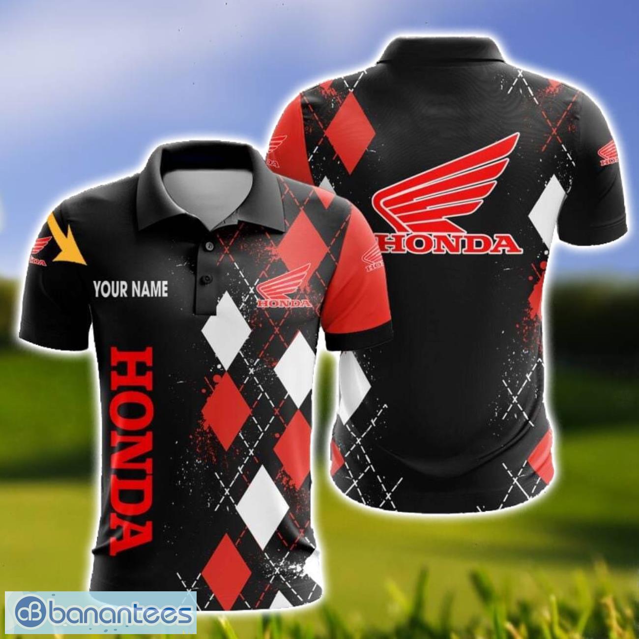 honda motorcycle caro and logo 3d polo shirt for men limited custom name image Honda Motorcycle Caro And Logo 3D Polo Shirt For Men Limited Custom Name Product Photo 1