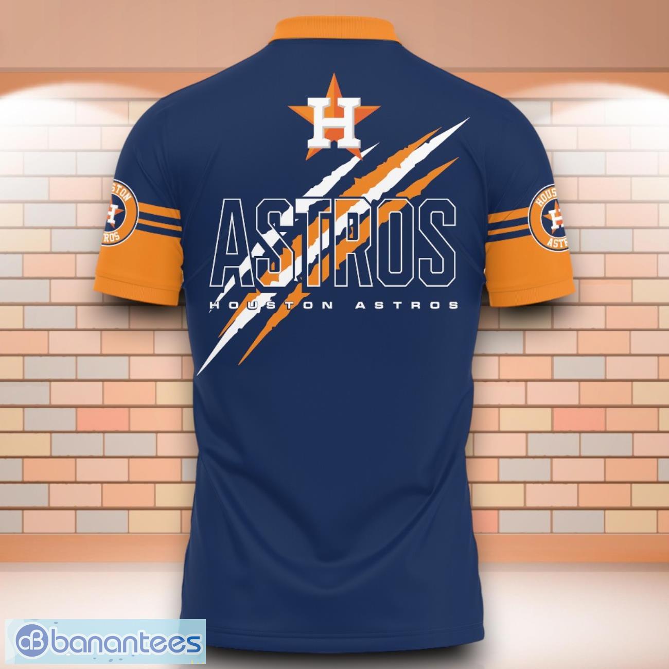 Houston Astros MLB Astro Force 3D Polo Shirt With Claws Pattern - Banantees