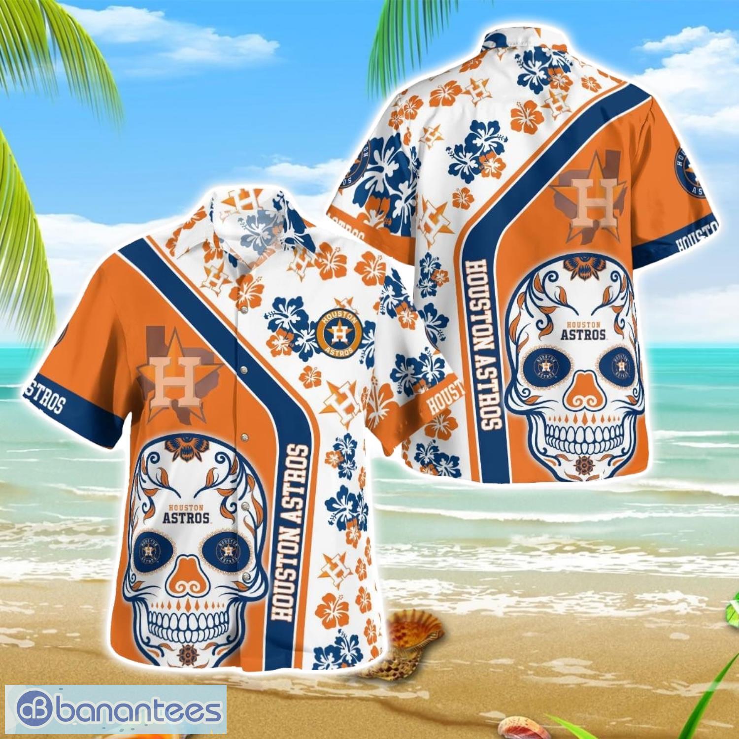 houston astros tropical hawaiian shirt summer gift beach shirt men women shirt image Houston Astros Tropical Hawaiian Shirt Summer Gift Beach Shirt Men Women Shirt Product Photo 1