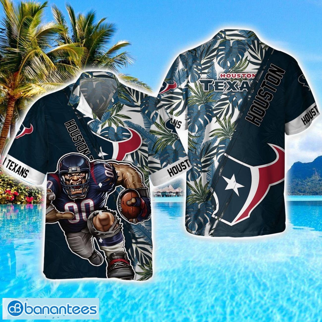 houston texans mascot team 3d hawaiian shirt sport fans summer gift image Houston Texans Mascot Team 3D Hawaiian Shirt Sport Fans Summer Gift Product Photo 1