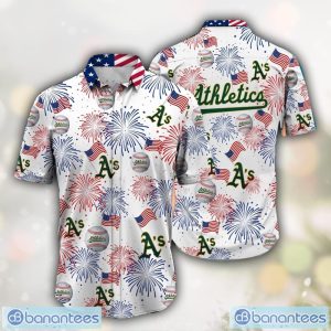 Oakland Athletics MLB Happy 4th Of July USA Hawaiian Shirt 3D Printed Aloha Holiday Gift Product Photo 1