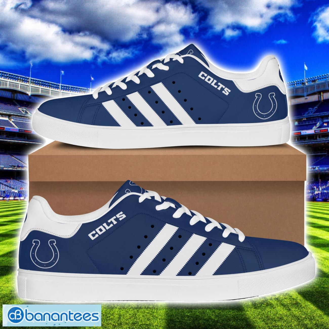 indianapolis colts low top skate shoes for men and women big fans gift image Indianapolis Colts Low Top Skate Shoes For Men And Women Big Fans Gift Product Photo 1