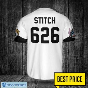 Jacksonville Jaguars Lilo and Stitch White Baseball Jersey Shirt For Stitch Lover Custom Name Number Product Photo 3