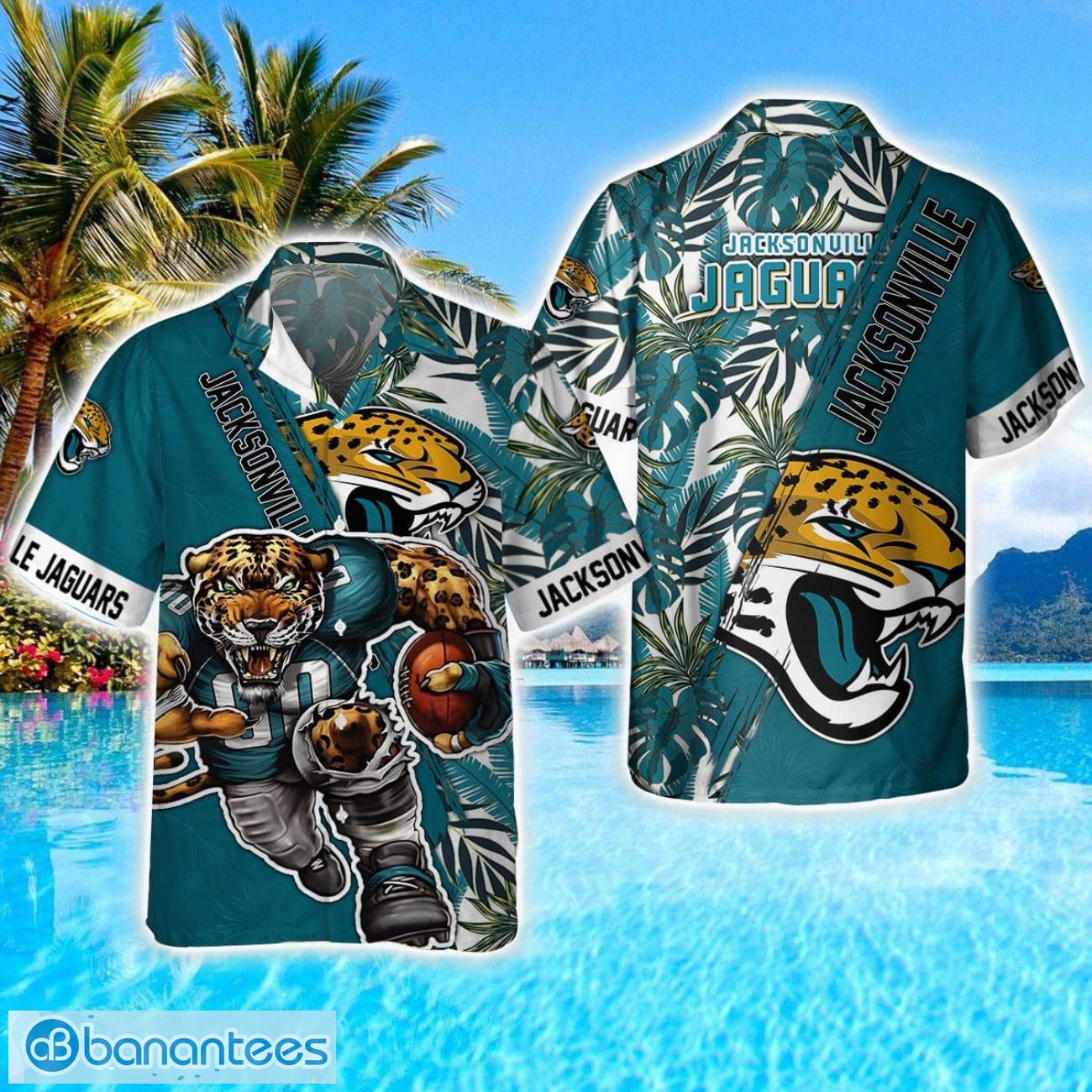 jacksonville jaguars mascot team 3d hawaiian shirt sport fans summer gift image Jacksonville Jaguars Mascot Team 3D Hawaiian Shirt Sport Fans Summer Gift Product Photo 1