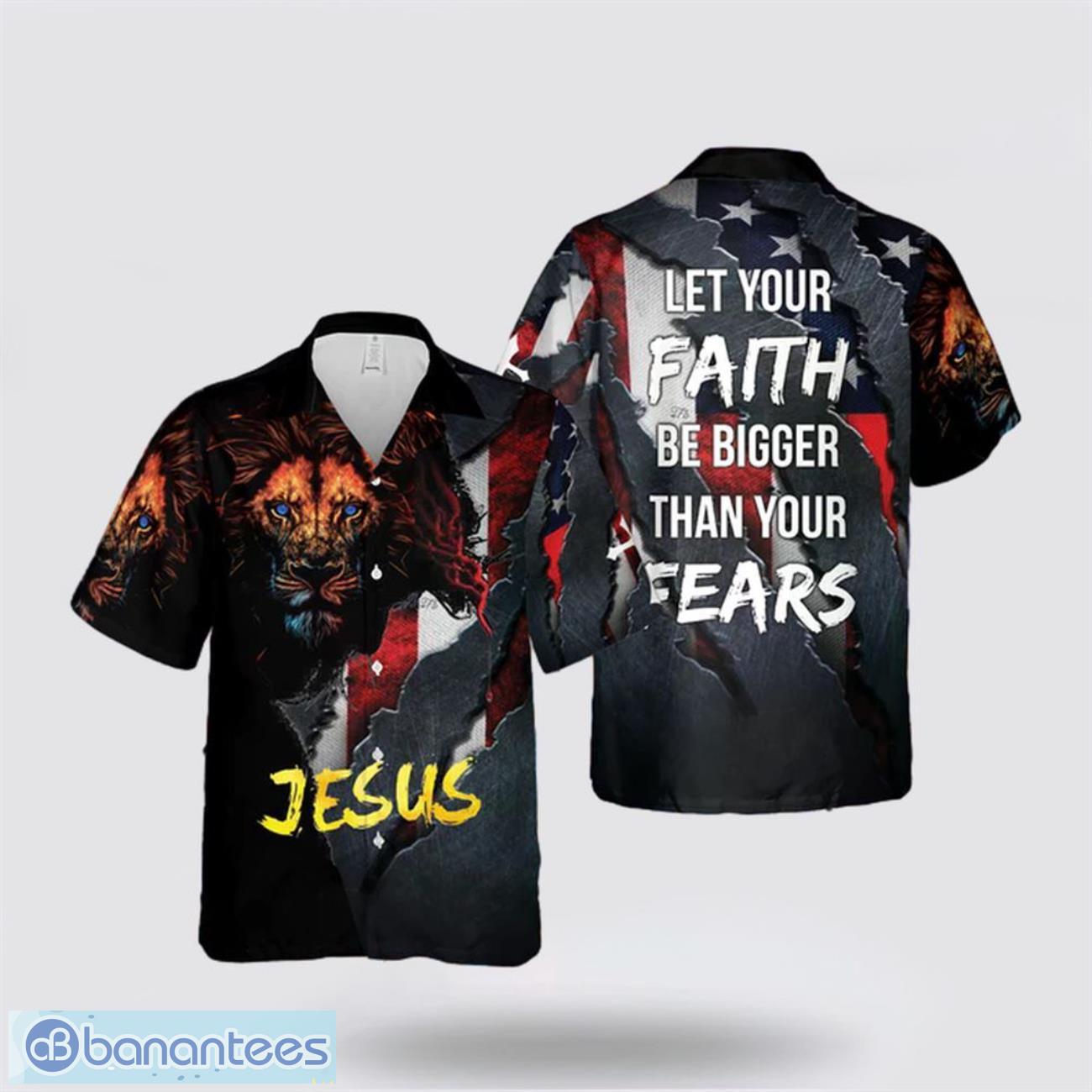 jesus lion of judah lets your faith be bigger than your fears jesus christ christian hawaiian shirt holiday summer gift image Jesus Lion Of Judah Let’s Your Faith Be Bigger Than Your Fears Jesus Christ Christian Hawaiian Shirt Holiday Summer Gift Product Photo 1