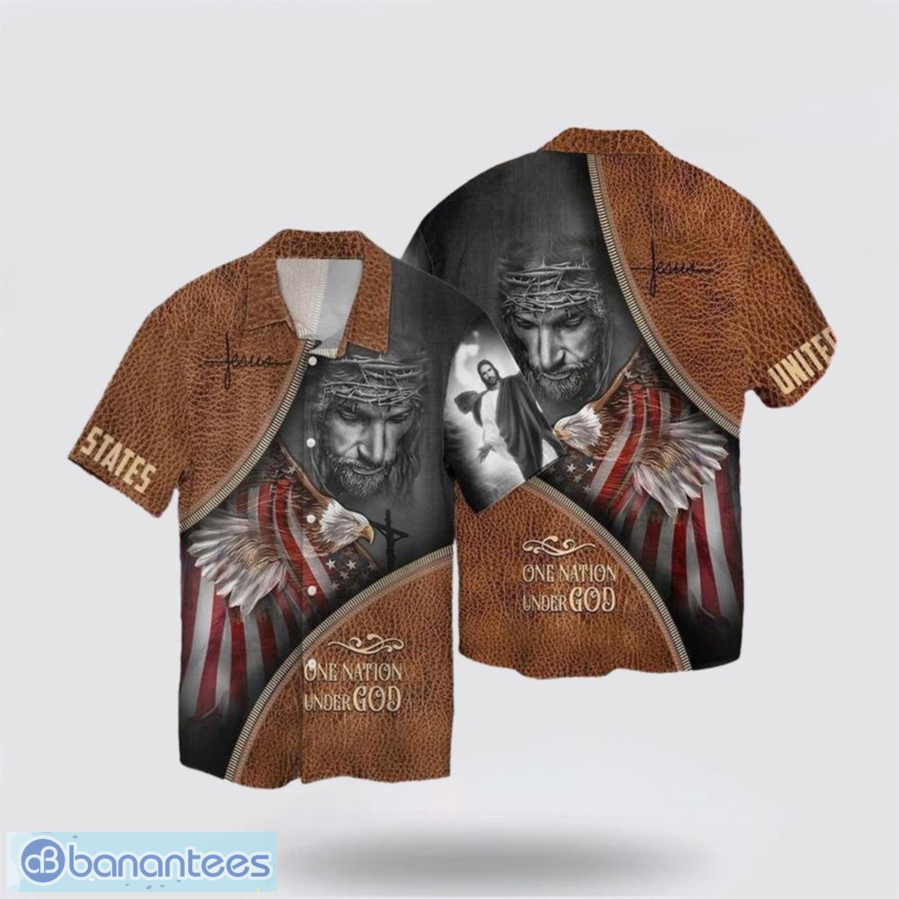 jesus one nation under god united states hawaiian shirt holiday summer gift image Jesus One Nation Under God United States Hawaiian Shirt Holiday Summer Gift Product Photo 1