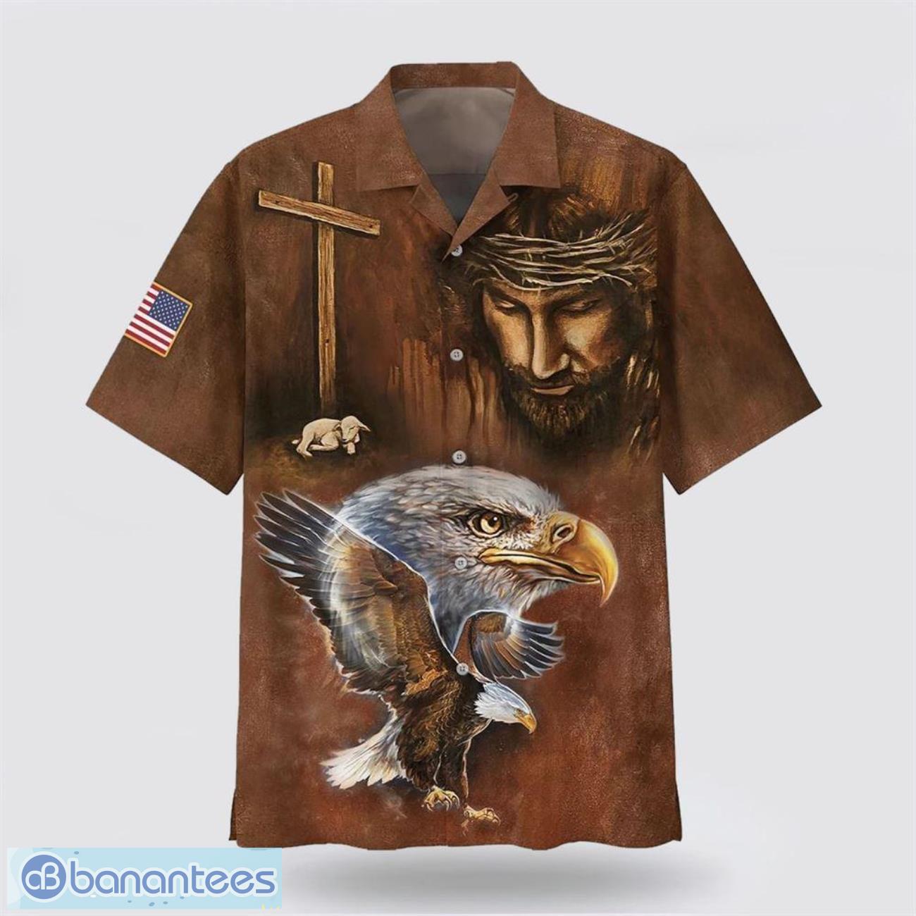 jesus patriotic eagle hawaiian shirt summer gift for men and women image Jesus Patriotic Eagle Hawaiian Shirt Summer Gift For Men And Women Product Photo 1
