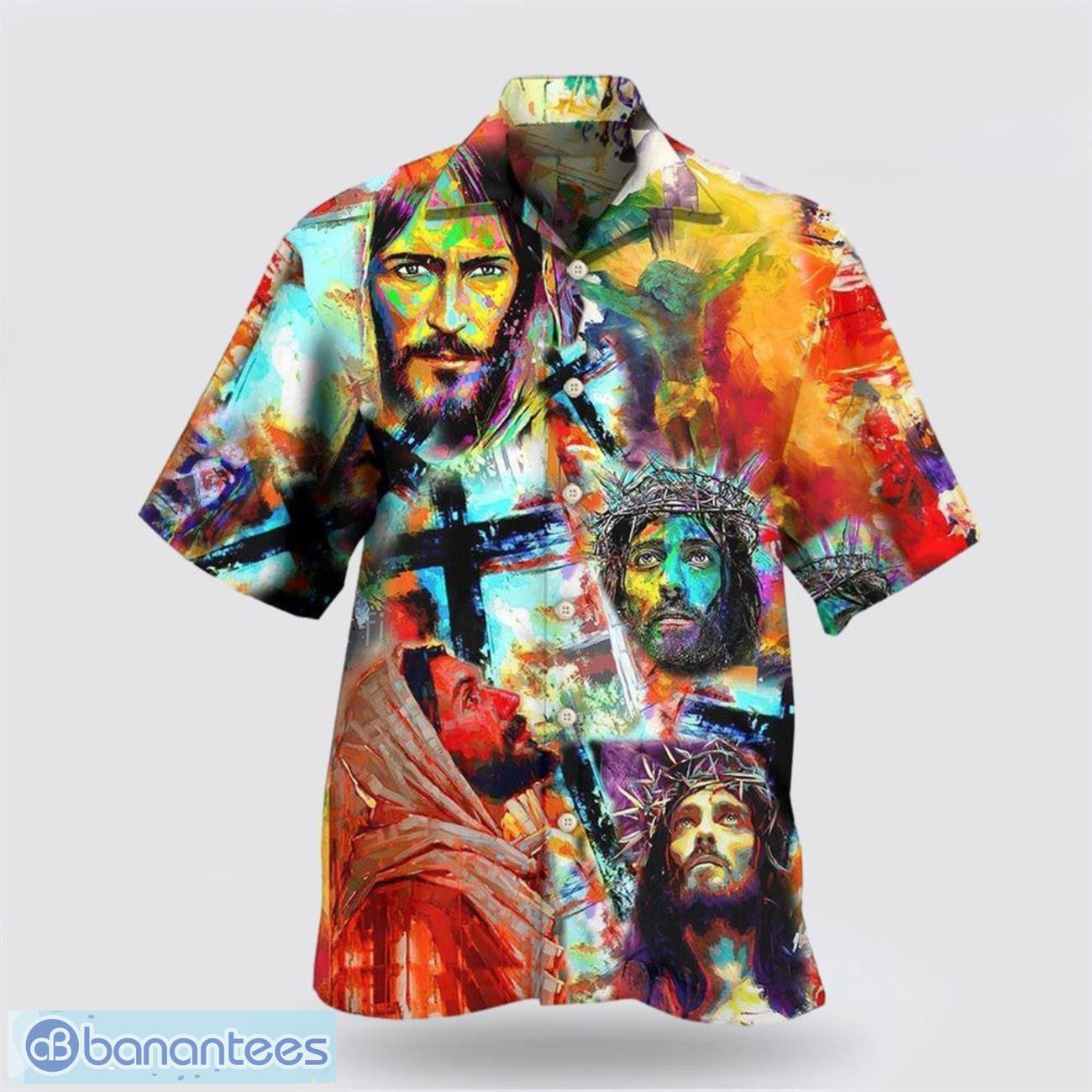 jesus peace life color christian hawaiian shirt summer gift for men and women image Jesus Peace Life Color Christian Hawaiian Shirt Summer Gift For Men And Women Product Photo 1