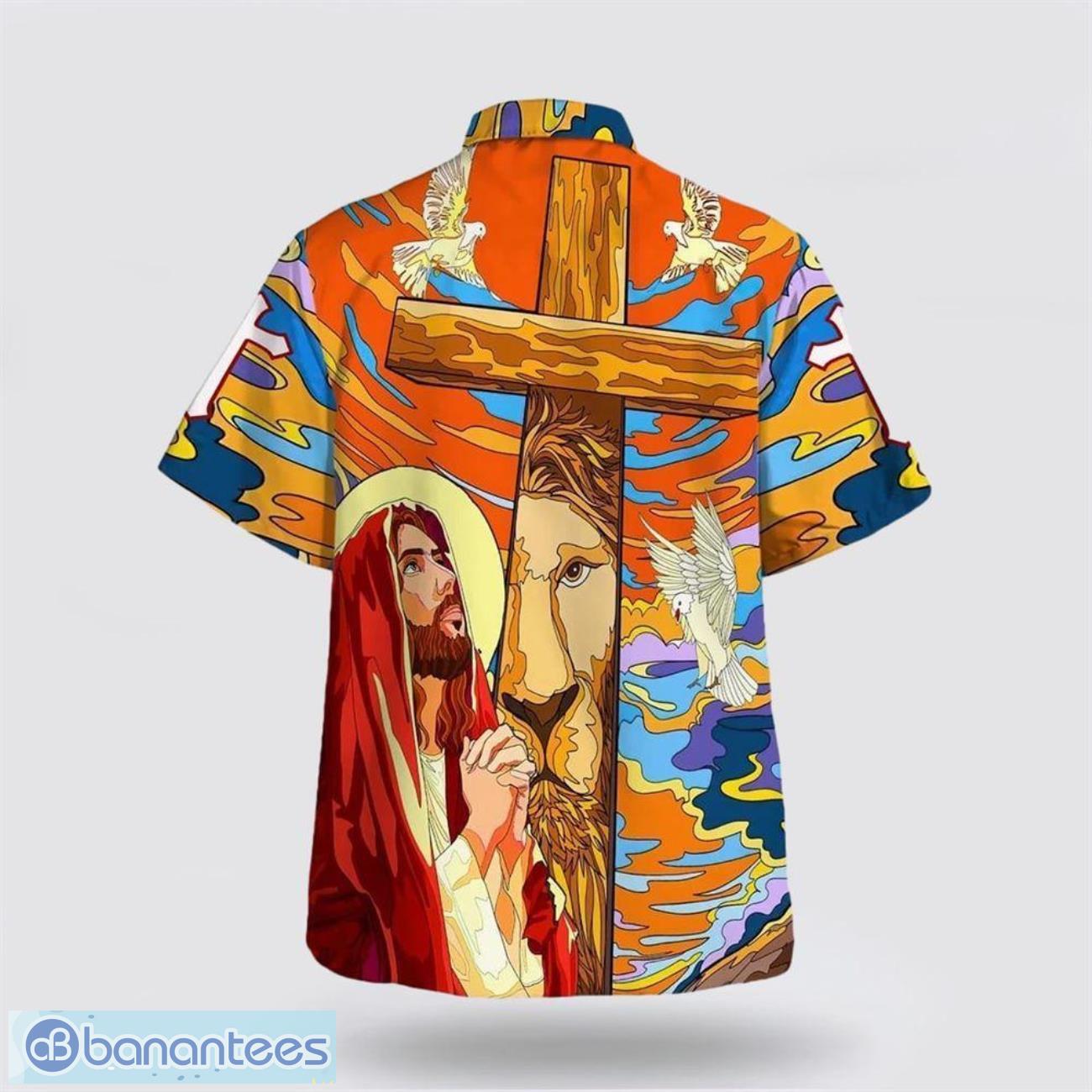 jesus prayer lion cross hawaiian shirt summer gift for men and women 1 image Jesus Prayer Lion Cross Hawaiian Shirt Summer Gift For Men And Women Product Photo 2