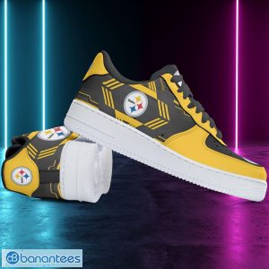 Pittsburgh Steelers Air Force Sneakers Yelowe And Black Color Shoes Product Photo 2