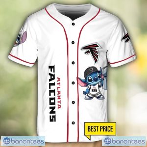 Atlanta Falcons Lilo and Stitch Champions White Baseball Jersey Shirt For Fans Unique Gift Custom Name Number Product Photo 2