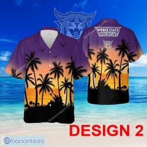 Weber State Wildcats Hawaiian Shirt Pattern Coconut Tree All Over Print For Men And Women - Design 2 NCAA2 Weber State Wildcats Hawaiian Shirt Tree Pattern