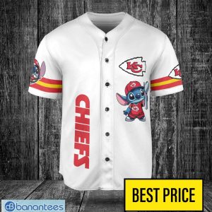 Kansas City Chiefs Lilo and Stitch Champions White Baseball Jersey Shirt For Fans Unique Gift Custom Name Number Product Photo 2