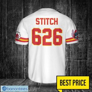 Kansas City Chiefs Lilo and Stitch White Baseball Jersey Shirt For Stitch Lover Custom Name Number Product Photo 3