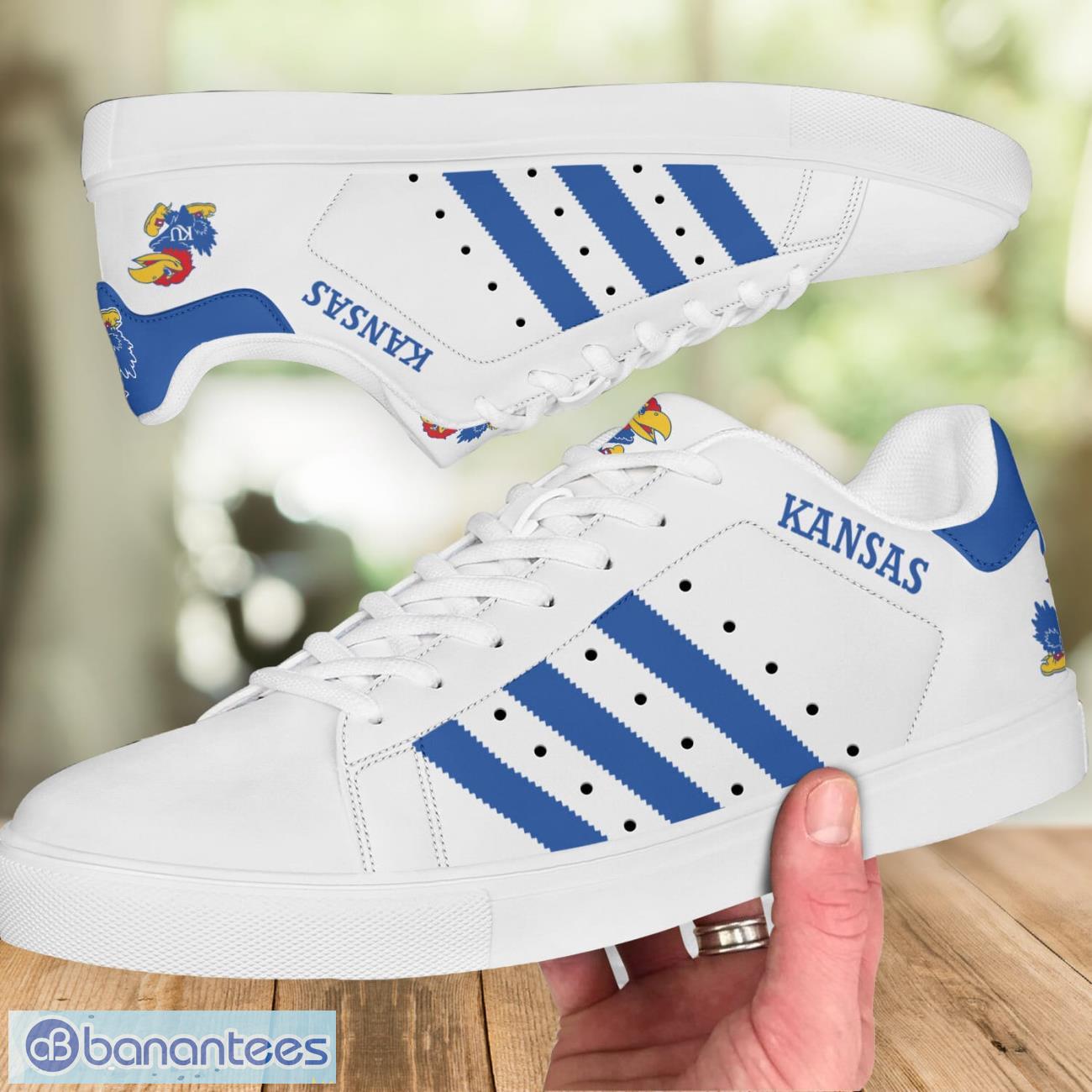 kansas jayhawks football low top skate shoes stan smith sport shoes 1 image Kansas Jayhawks Football Low Top Skate Shoes Stan Smith Sport Shoes Product Photo 2