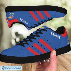 Kansas Jayhawks Football Low Top Skate Shoes For Men And Women Blue Shoes Product Photo 4