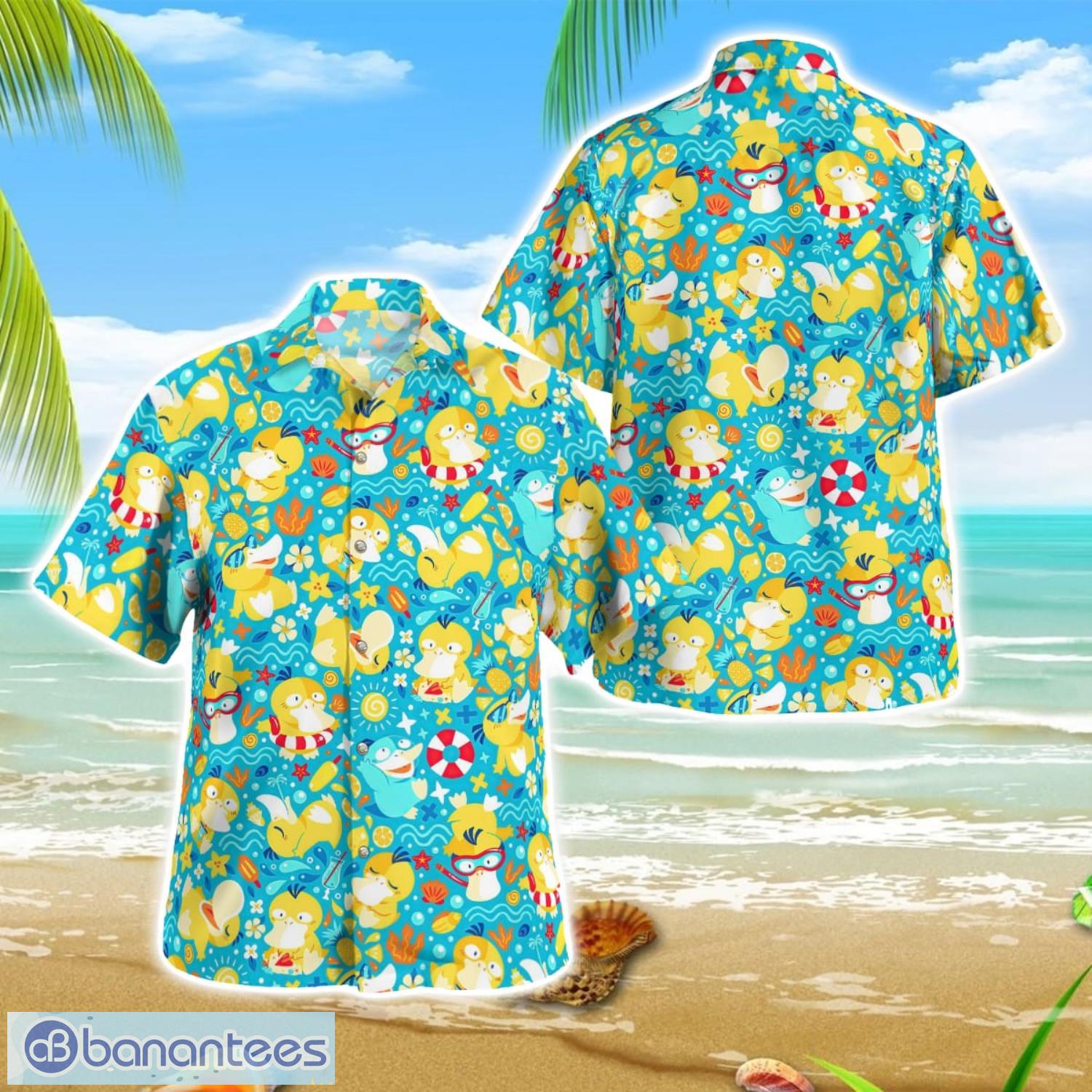 koduck pokemon hawaiian shirt summer gift beach shirt men women shirt image Koduck Pokemon Hawaiian Shirt Summer Gift Beach Shirt Men Women Shirt Product Photo 1